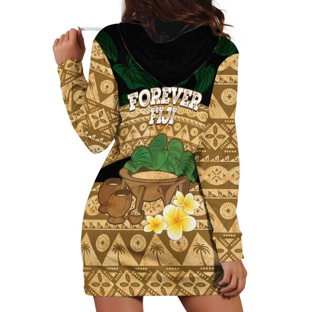 Bula Fiji Kava Bowl Hoodie Dress Fijian Tapa Cloth Vintage Vibe LT14 - Polynesian Pride