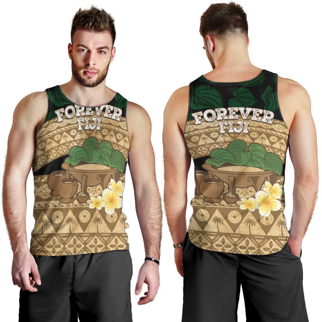 Bula Fiji Kava Bowl Men Tank Top Fijian Tapa Cloth Vintage Vibe