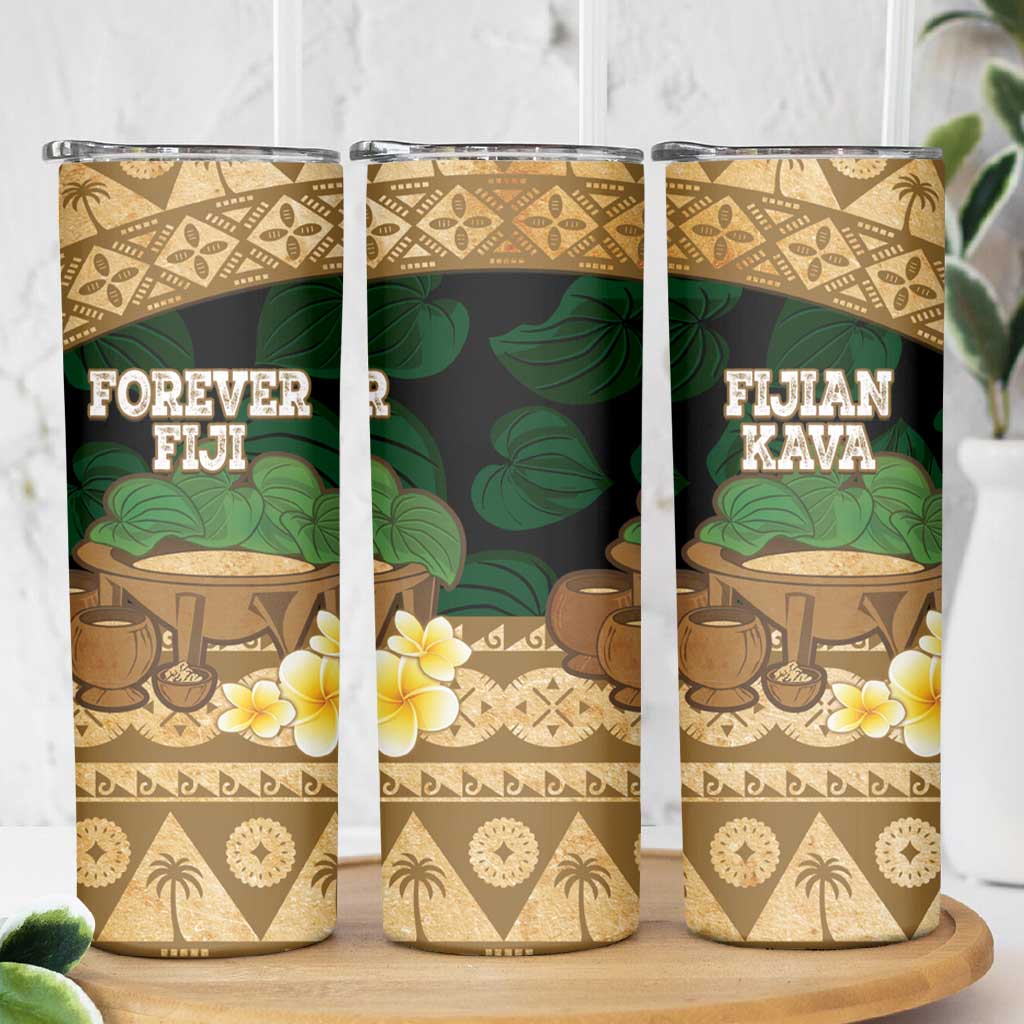 Bula Fiji Kava Bowl Skinny Tumbler Fijian Tapa Cloth Vintage Vibe LT14 - Polynesian Pride
