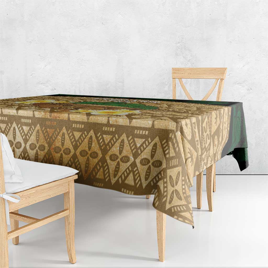 Bula Fiji Kava Bowl Tablecloth Fijian Tapa Cloth Vintage Vibe
