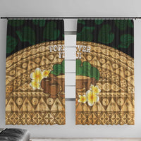 Bula Fiji Kava Bowl Window Curtain Fijian Tapa Cloth Vintage Vibe LT14 With Hooks Brown - Polynesian Pride