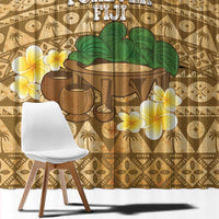 Bula Fiji Kava Bowl Window Curtain Fijian Tapa Cloth Vintage Vibe LT14 - Polynesian Pride