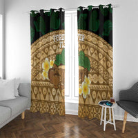 Bula Fiji Kava Bowl Window Curtain Fijian Tapa Cloth Vintage Vibe LT14 With Grommets Brown - Polynesian Pride