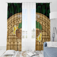 Bula Fiji Kava Bowl Window Curtain Fijian Tapa Cloth Vintage Vibe LT14 - Polynesian Pride