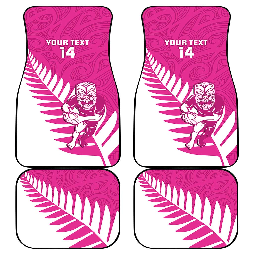 New Zealand Silver Fern Rugby Custom Car Mats Go All Black Maori Pink Version LT14 - Polynesian Pride