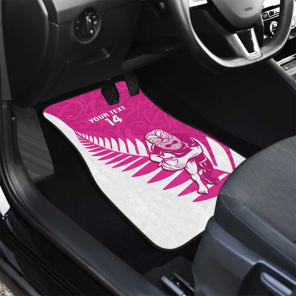 New Zealand Silver Fern Rugby Custom Car Mats Go All Black Maori Pink Version LT14 - Polynesian Pride