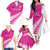 New Zealand Silver Fern Rugby Custom Family Matching Off The Shoulder Long Sleeve Dress and Hawaiian Shirt Go All Black Maori Pink Version