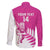 New Zealand Silver Fern Rugby Custom Family Matching Off The Shoulder Long Sleeve Dress and Hawaiian Shirt Go All Black Maori Pink Version