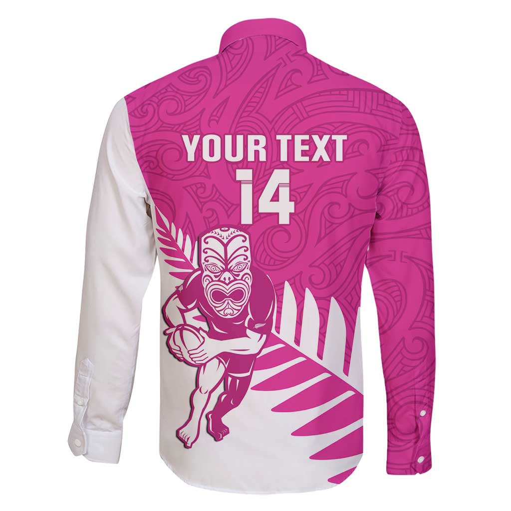 New Zealand Silver Fern Rugby Custom Family Matching Summer Maxi Dress and Hawaiian Shirt Go All Black Maori Pink Version LT14 - Polynesian Pride