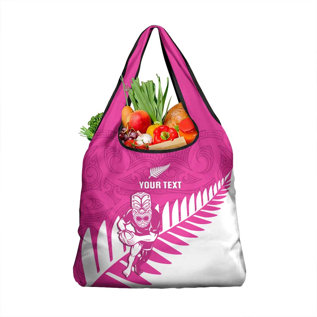 New Zealand Silver Fern Rugby Custom Grocery Bag Go All Black Maori Pink Version LT14 1-pack One Size Pink - Polynesian Pride