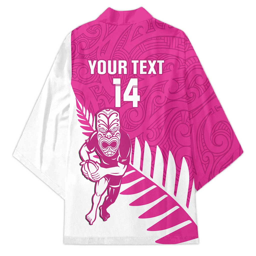 New Zealand Silver Fern Rugby Custom Kimono Go All Black Maori Pink Version - Polynesian Pride