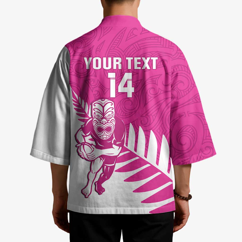 New Zealand Silver Fern Rugby Custom Kimono Go All Black Maori Pink Version - Polynesian Pride