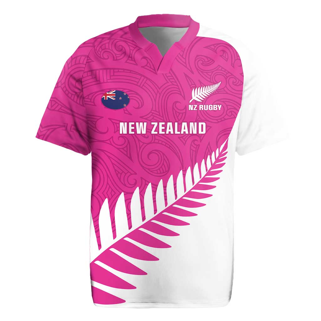 New Zealand Silver Fern Rugby Custom Rugby Jersey Go All Black Maori Pink Version LT14 Pink - Polynesian Pride
