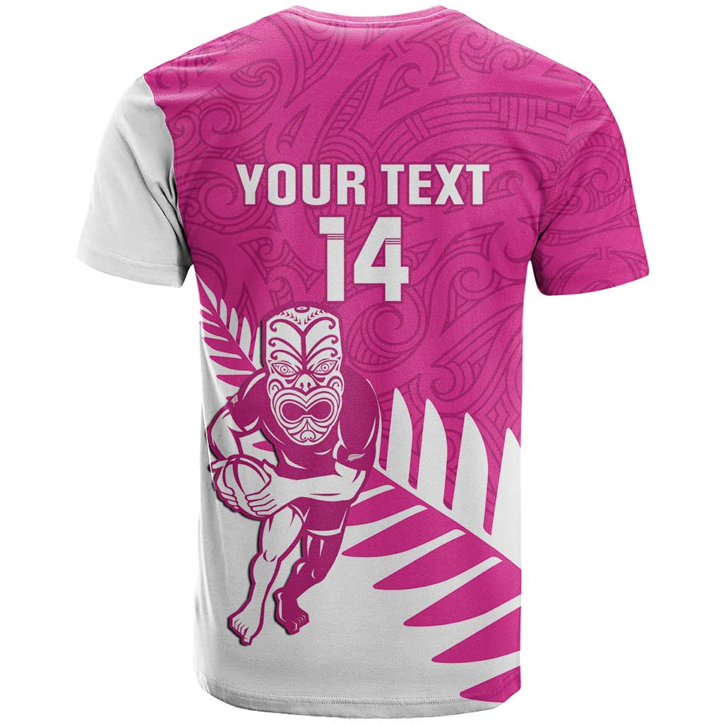 New Zealand Silver Fern Rugby Custom T Shirt Go All Black Maori Pink Version