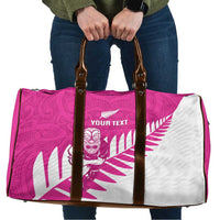 New Zealand Silver Fern Rugby Custom Travel Bag Go All Black Maori Pink Version - Polynesian Pride