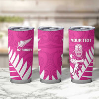 New Zealand Silver Fern Rugby Custom Tumbler Cup Go All Black Maori Pink Version