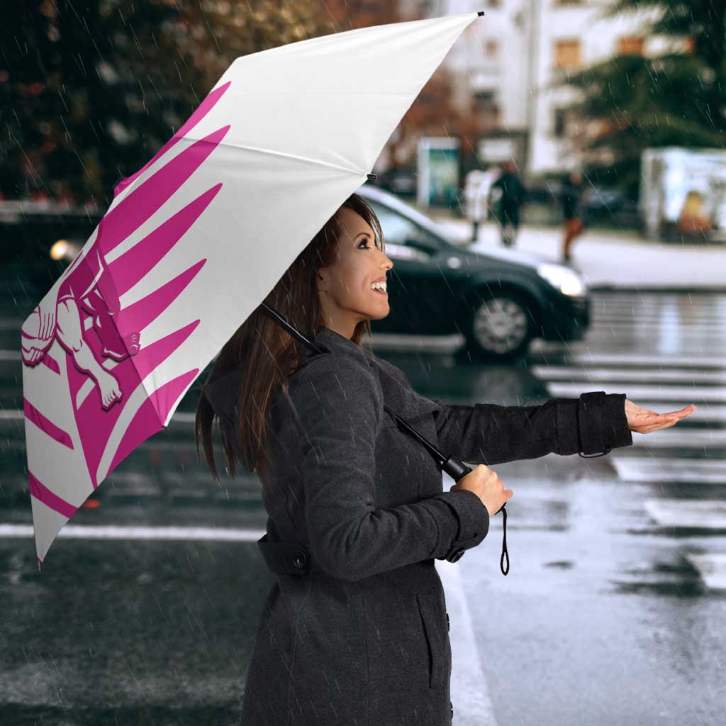 New Zealand Silver Fern Rugby Custom Umbrella Go All Black Maori Pink Version - Polynesian Pride