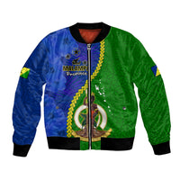 Vanuatu Malampa Province Bomber Jacket Turtle Sand Drawing Unique Tapa Pattern LT14 Unisex Green - Polynesian Pride