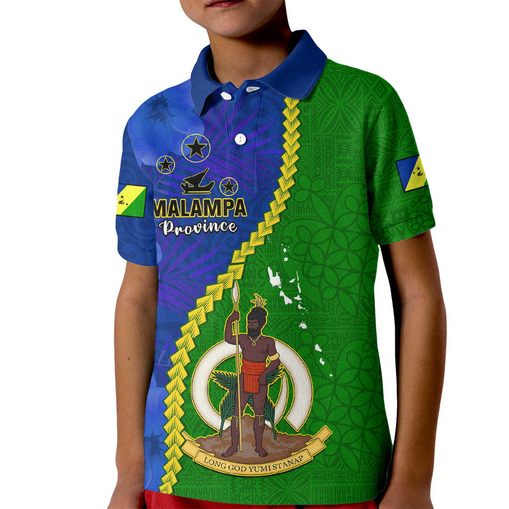 Personalised Vanuatu Malampa Province Kid Polo Shirt Turtle Sand Drawing Unique Tapa Pattern LT14 Kid Green - Polynesian Pride