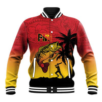 Custom Papua New Guinea Cricket Baseball Jacket PNG Barramundis - Polynesian Pride