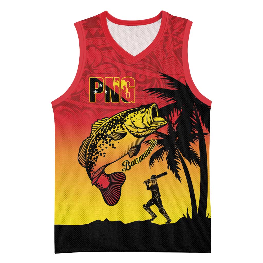 Custom Papua New Guinea Cricket Basketball Jersey PNG Barramundis - Polynesian Pride