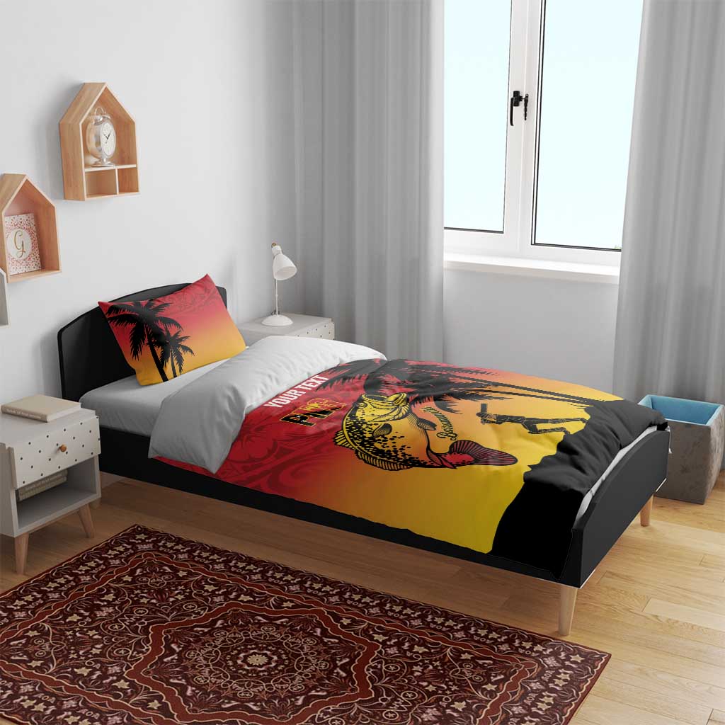 Custom Papua New Guinea Cricket Bedding Set PNG Barramundis - Polynesian Pride