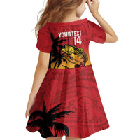 Custom Papua New Guinea Cricket Family Matching Long Sleeve Bodycon Dress and Hawaiian Shirt PNG Barramundis LT14 - Polynesian Pride