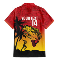 Custom Papua New Guinea Cricket Family Matching Mermaid Dress and Hawaiian Shirt PNG Barramundis LT14 - Polynesian Pride