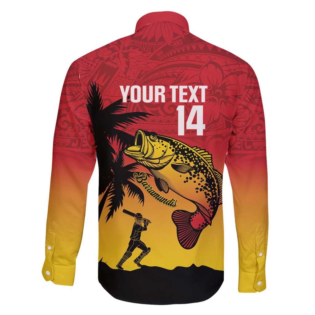 Custom Papua New Guinea Cricket Family Matching Mermaid Dress and Hawaiian Shirt PNG Barramundis LT14 - Polynesian Pride