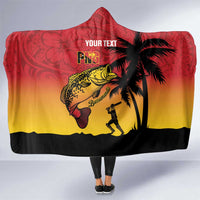 Custom Papua New Guinea Cricket Hooded Blanket PNG Barramundis - Polynesian Pride