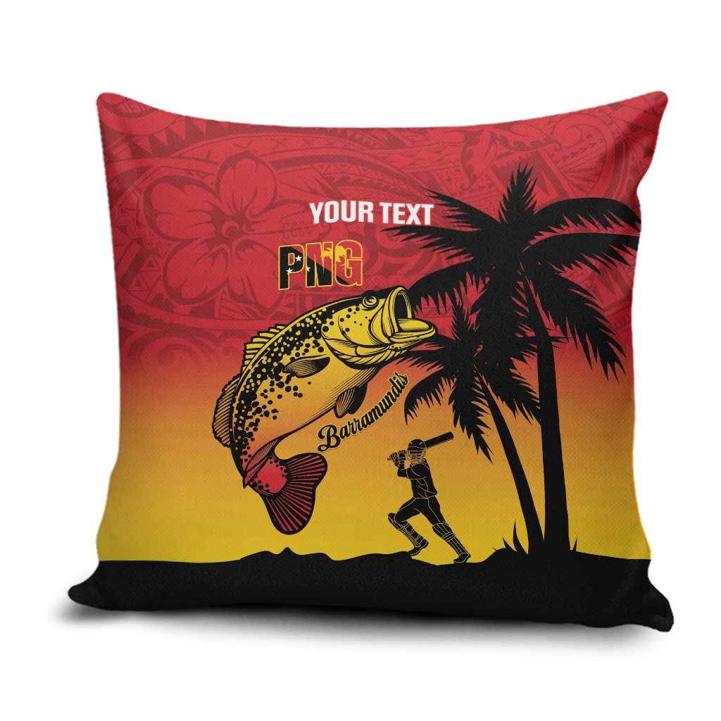 Custom Papua New Guinea Cricket Pillow Cover PNG Barramundis - Polynesian Pride