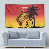 Custom Papua New Guinea Cricket Tapestry PNG Barramundis - Polynesian Pride