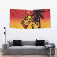 Custom Papua New Guinea Cricket Tapestry PNG Barramundis - Polynesian Pride