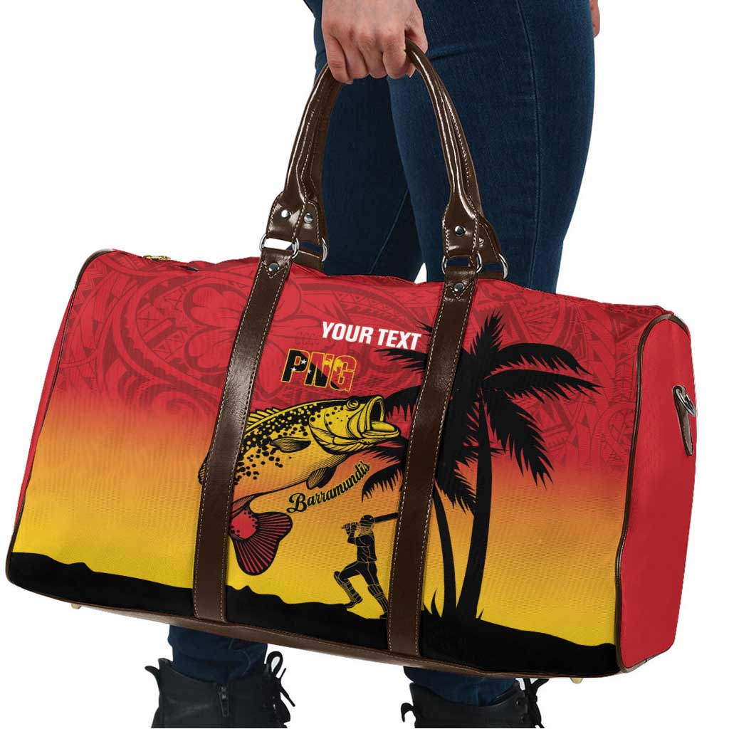Custom Papua New Guinea Cricket Travel Bag PNG Barramundis - Polynesian Pride