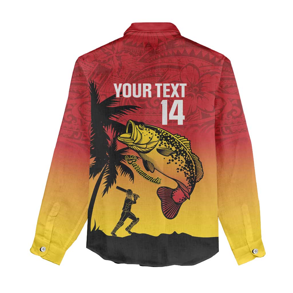 Custom Papua New Guinea Cricket Women Casual Shirt PNG Barramundis LT14 - Polynesian Pride