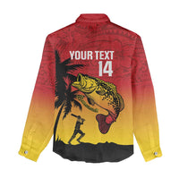 Custom Papua New Guinea Cricket Women Casual Shirt PNG Barramundis LT14 - Polynesian Pride