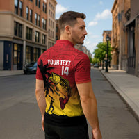 Custom Papua New Guinea Cricket Zipper Polo Shirt PNG Barramundis - Polynesian Pride