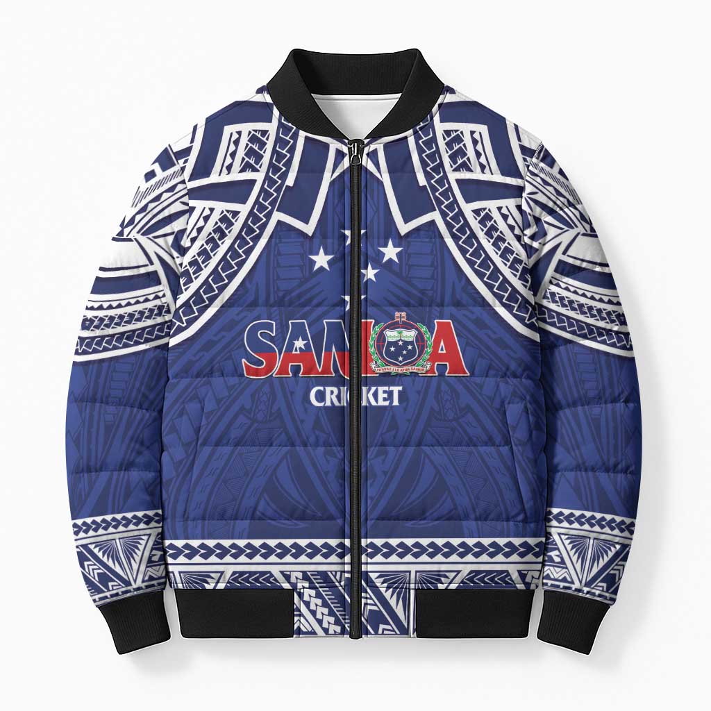 Custom Samoa Cricket Bomber Puffer Jacket Go Champions Samoan - Polynesian Pride