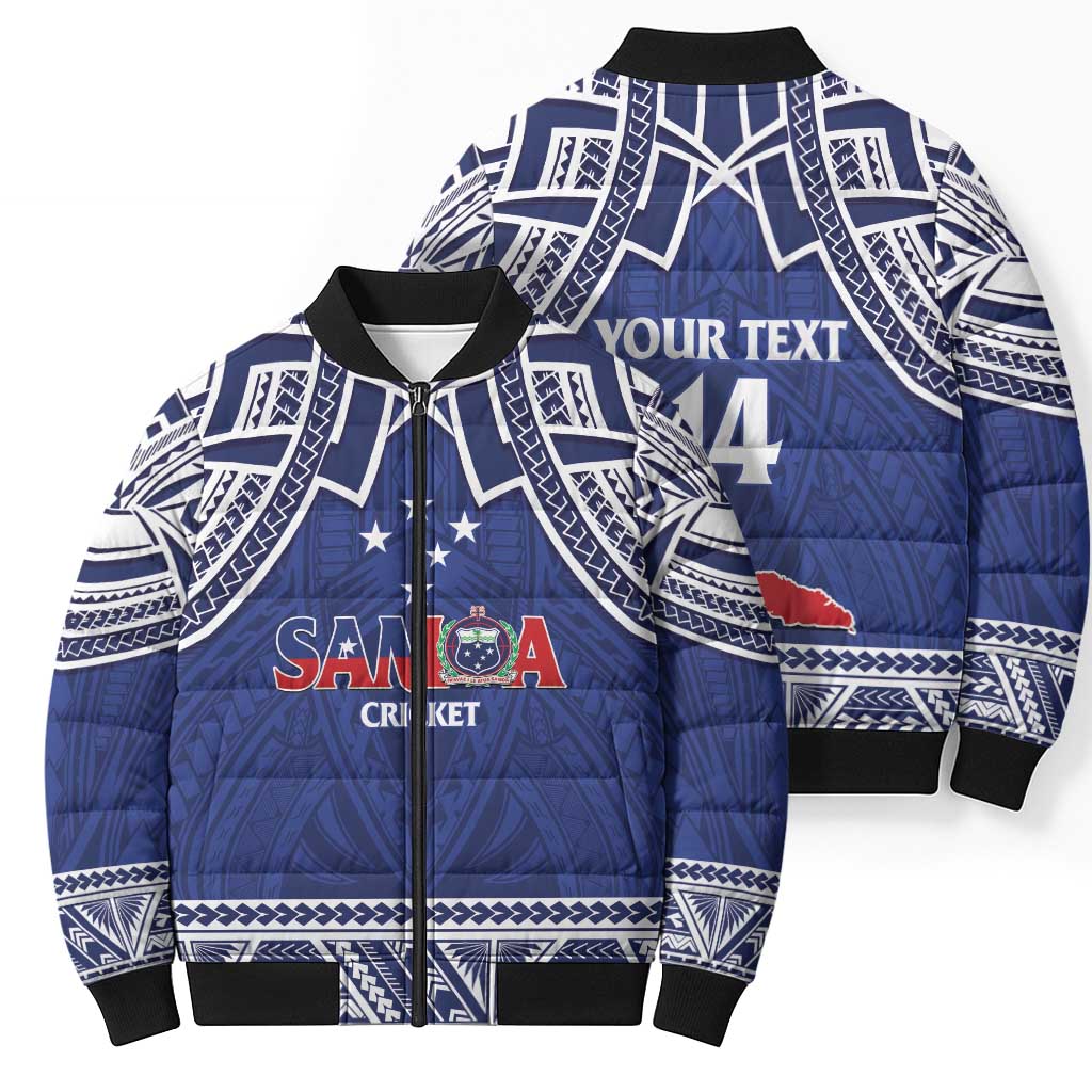 Custom Samoa Cricket Bomber Puffer Jacket Go Champions Samoan - Polynesian Pride