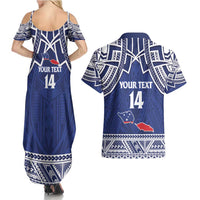 Custom Samoa Cricket Couples Matching Summer Maxi Dress and Hawaiian Shirt Go Champions Samoan - Polynesian Pride