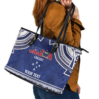 Custom Samoa Cricket Leather Tote Bag Go Champions Samoan - Polynesian Pride