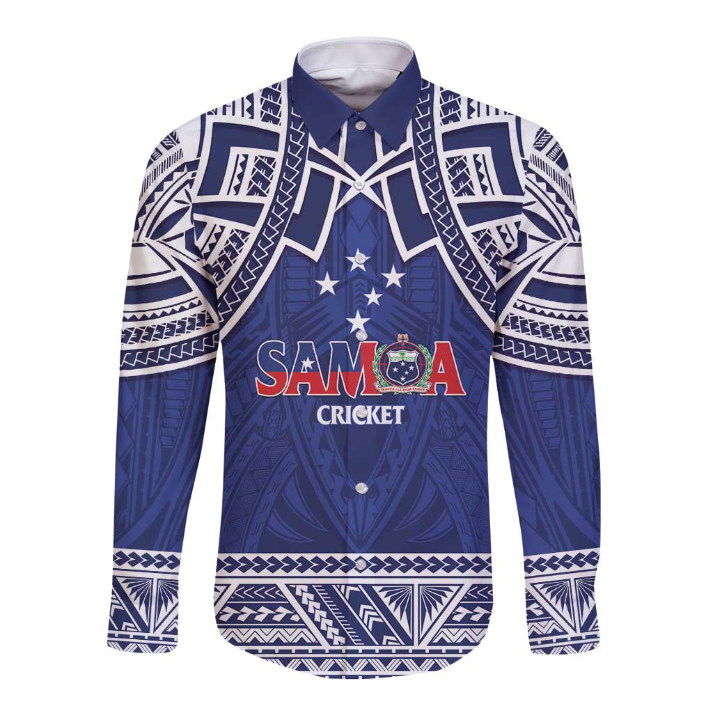 Custom Samoa Cricket Long Sleeve Button Shirt Go Champions Samoan - Polynesian Pride