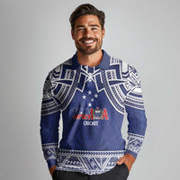 Custom Samoa Cricket Long Sleeve Polo Shirt Go Champions Samoan - Polynesian Pride