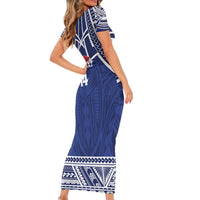 Custom Samoa Cricket Short Sleeve Bodycon Dress Go Champions Samoan - Polynesian Pride