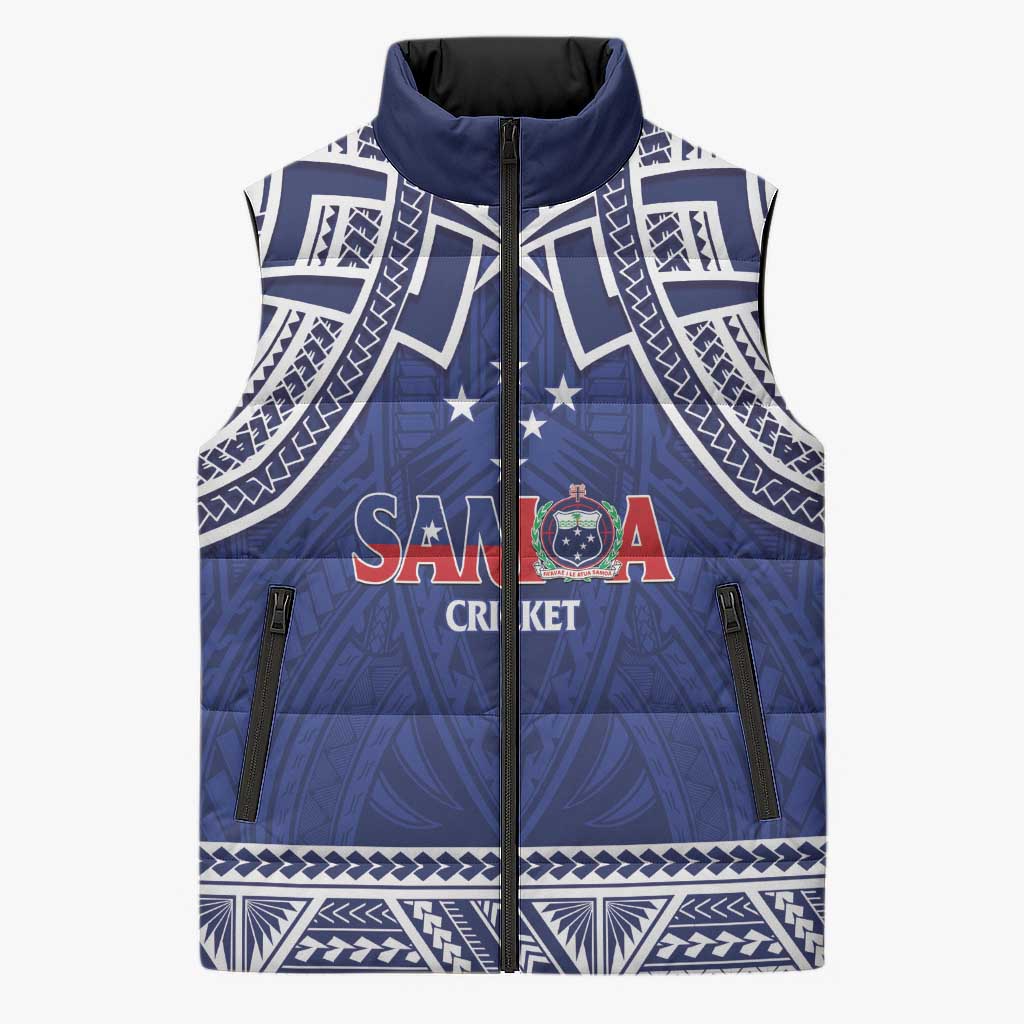 Custom Samoa Cricket Sleeveless Puffer Jacket Go Champions Samoan - Polynesian Pride