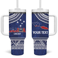 Custom Samoa Cricket Tumbler With Handle Go Champions Samoan LT14 One Size: 40 oz Blue - Polynesian Pride