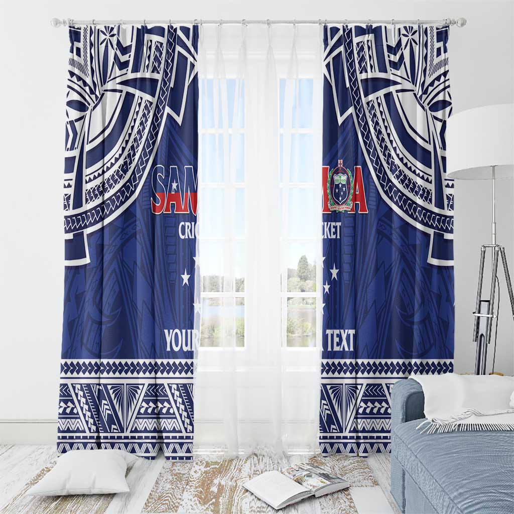 Custom Samoa Cricket Window Curtain Go Champions Samoan LT14 - Polynesian Pride