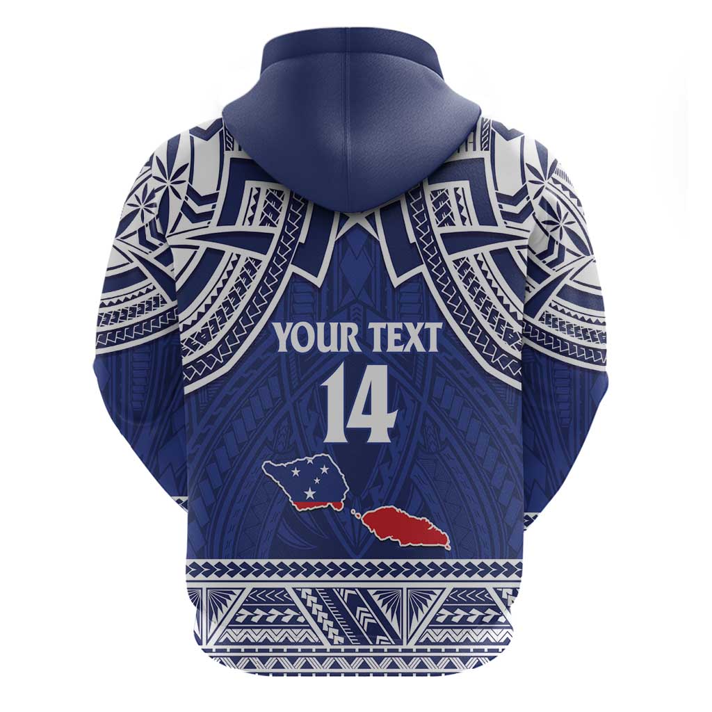Custom Samoa Cricket Zip Hoodie Go Champions Samoan LT14 - Polynesian Pride