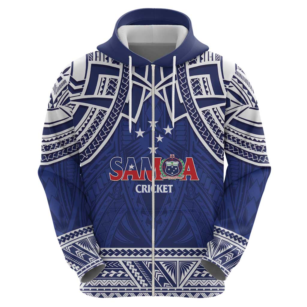 Custom Samoa Cricket Zip Hoodie Go Champions Samoan LT14 - Polynesian Pride
