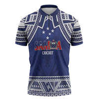 Custom Samoa Cricket Zipper Polo Shirt Go Champions Samoan - Polynesian Pride